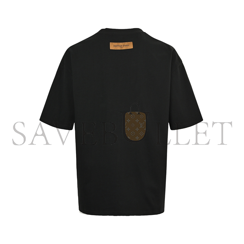 LOUIS VUITTON HAND-PAINTED LOGO PRINT SHORT-SLEEVED T